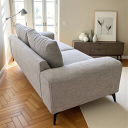 Abakus Direct Venice 3 Seater Sofa In Light Grey With Deep Seats And Extra-Wide Padded Arms - thumbnail 4