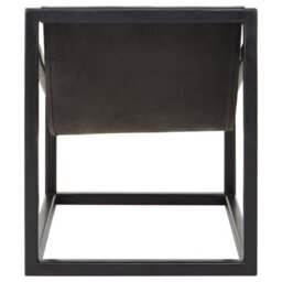 Orsina Black Cubic Frame Chair,wooden Recliner Chair With Leather Sling,patio Chair For Outdoor Use,black Armchair - thumbnail 5