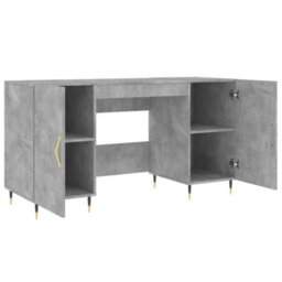 Berkfield Desk Concrete Grey 140X50X75 Cm Engineered Wood - thumbnail 5