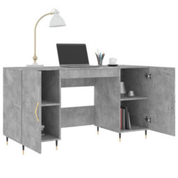 Berkfield Desk Concrete Grey 140X50X75 Cm Engineered Wood - thumbnail 4