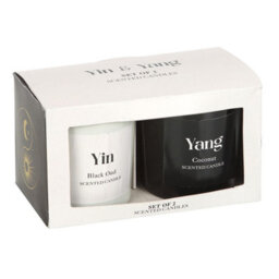 Set Of 2 Yin Yang Black Oud And Coconut Candles - thumbnail 2