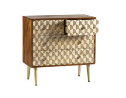 Buttercup Farm Edison 4 Drawer Chest - Solid Mango Wood - L40 X W85 X H80 Cm - thumbnail 5