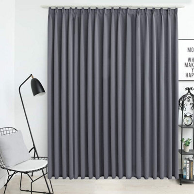Berkfield Blackout Curtain With Hooks Grey 290X245 Cm - image 1