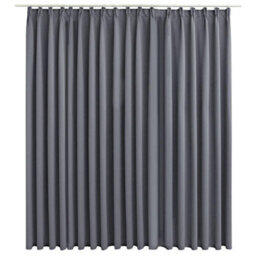 Berkfield Blackout Curtain With Hooks Grey 290X245 Cm - thumbnail 2