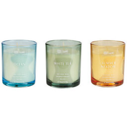 Beliani Set Of 3 Scented Candles Sheer Joy Soy Wax Fresh Notes
