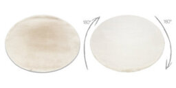 RugsX Carpet Bunny Circle Ivory Imitation Of Rabbit Fur Circle 160 Cm - thumbnail 3
