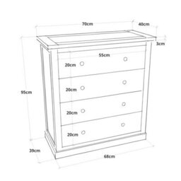 Cabinet Bits Lucca 4 Drawer Chest Of Drawers Brass Knob - thumbnail 9