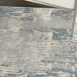 Grey Blue Modern Easy To Clean Abstract Rug For Living Room, Bedroom - 160Cm X 221Cm - thumbnail 3