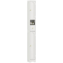 Homcom 20Cm Slim Bathroom Storage Cabinet With Adjustable Shelves White - thumbnail 2