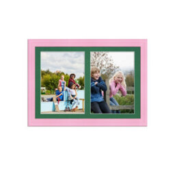 AK Frames 20X14 Pastel Pink Classic Multi Photo Frame With Emerald Mount - Holds 2 Apertures (2X) A4 Photos - thumbnail 1