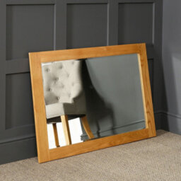The Furniture Market Solid Oak Large Wall Mirror 108Cm X 78Cm - Natural Oak Finish - thumbnail 3