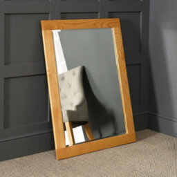 The Furniture Market Solid Oak Large Wall Mirror 108Cm X 78Cm - Natural Oak Finish - thumbnail 2