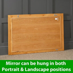 The Furniture Market Solid Oak Large Wall Mirror 108Cm X 78Cm - Natural Oak Finish - thumbnail 4