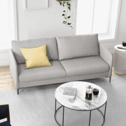 Costway Modern Loveseat Sofa Couch Upholstered Sofa Couch With Armrest Sturdy Metal Legs