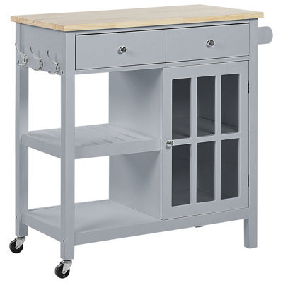 Beliani Kitchen Trolley Genoa Grey - image 1