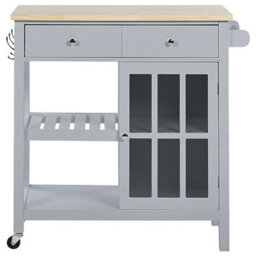 Beliani  Kitchen Trolley Genoa Grey - thumbnail 6