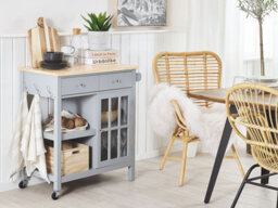 Beliani  Kitchen Trolley Genoa Grey - thumbnail 2