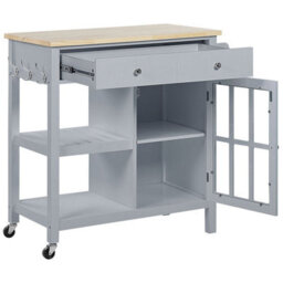 Beliani  Kitchen Trolley Genoa Grey - thumbnail 4
