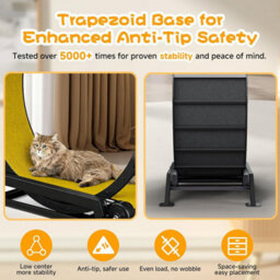 Gtplayer Cat Wheel 90 Cm Metal Large Cats Exercise Running Wheel For Indoor Cats With Teaser Removable Carpet Cat Treadmill,yellow - thumbnail 3
