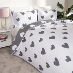 OHS Love Heart Decorative Printed Duvet Cover Set With Pillowcase - thumbnail 2
