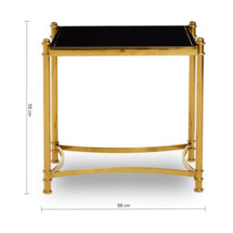 Orsina Modern Black And Gold Side Table, Stylish Gold Finished Stainless Steel Bedside Table - thumbnail 5