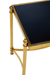 Orsina Modern Black And Gold Side Table, Stylish Gold Finished Stainless Steel Bedside Table - thumbnail 2