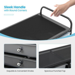 Costway 15-Drawer Storage Trolley Mobile Organiser Shelving Unit Utility Cart Gradient Black - thumbnail 9