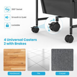 Costway 15-Drawer Storage Trolley Mobile Organiser Shelving Unit Utility Cart Gradient Black - thumbnail 7