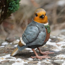 Master Robin Resin Sculpture Home Garden British Bird Statue Outdoor Ornament - thumbnail 1