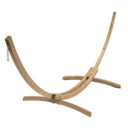 Amazonas Aruba Vanilla Single Spreader Bar Cotton Weatherproof Garden Hammock With Wooden Stand - thumbnail 5