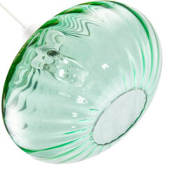 Happy Homewares Modern Designer Emerald Green Line Twisted Glass Pendant Light Shade - thumbnail 5