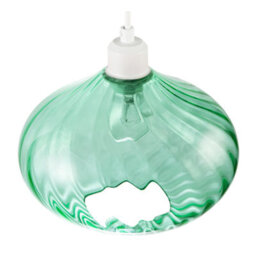 Happy Homewares Modern Designer Emerald Green Line Twisted Glass Pendant Light Shade - thumbnail 3