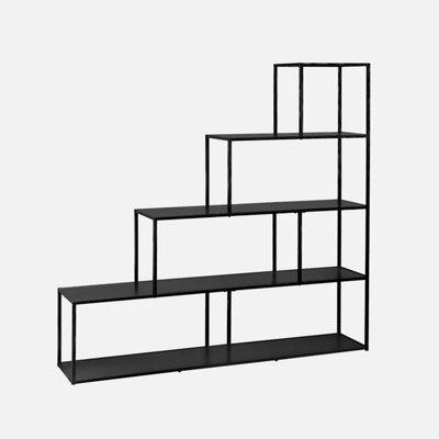 4-Shelf Industrial Bookshelf In Black Metal Black - Sweeek - image 1