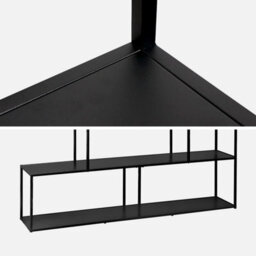 4-Shelf Industrial Bookshelf In Black Metal Black - Sweeek - thumbnail 6