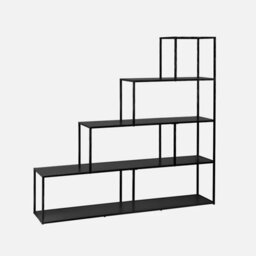 4-Shelf Industrial Bookshelf In Black Metal Black - Sweeek - thumbnail 1