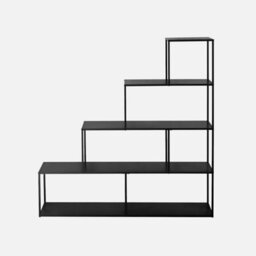 4-Shelf Industrial Bookshelf In Black Metal Black - Sweeek - thumbnail 2