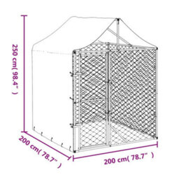 Berkfield Outdoor Dog Kennel With Roof Silver 2X2X2.5 M Galvanised Steel - thumbnail 5