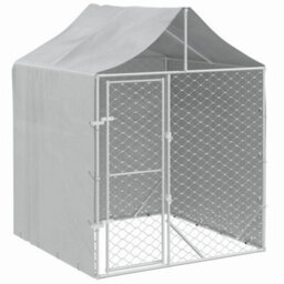 Berkfield Outdoor Dog Kennel With Roof Silver 2X2X2.5 M Galvanised Steel - thumbnail 2