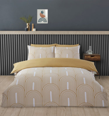 Rapport Geometric Arches Ochre Duvet Cover Set King Bedding Set - image 1