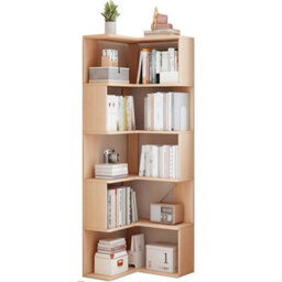 5 Tier Corner Wooden Bookcase Freestanding Display Shelf Home Storage Organizer - thumbnail 1