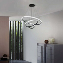 60W Led Ceiling Light Dinninglamp Dimmable Modern Chandelier Living Room 3-Rings - thumbnail 2