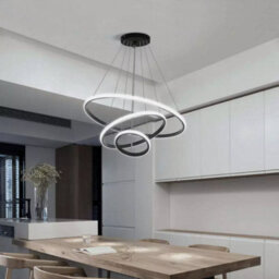 60W Led Ceiling Light Dinninglamp Dimmable Modern Chandelier Living Room 3-Rings - thumbnail 6