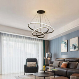 60W Led Ceiling Light Dinninglamp Dimmable Modern Chandelier Living Room 3-Rings - thumbnail 4