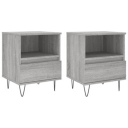 Berkfield Bedside Cabinets 2 Pcs Grey Sonoma 40X35X50 Cm Engineered Wood - thumbnail 2