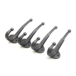 Oakcrafts - Antique Cast Iron Contemporary Coat Hook - Pack Of 4 Hooks - thumbnail 1