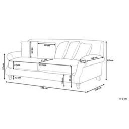 Beliani Sofa 2 Seater Eike Velvet Teal - thumbnail 3