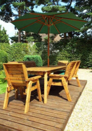 Charles Taylor Trading Eight Seater Rectangular Table Set With Cushion - W340 X D216 X H98 - Fully Assembled - Green - thumbnail 4