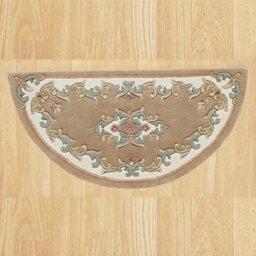 Handmade Bordered Floral Easy To Clean Beige Traditional Wool Rug For Living Room & Bedroom-160Cm X 235Cm - thumbnail 3
