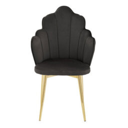 Orsina Contemporary Black Velvet Dining Chair, Durable & Adjustable Velvet Office Chair, Backrest Accent Chair - thumbnail 2