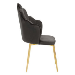 Orsina Contemporary Black Velvet Dining Chair, Durable & Adjustable Velvet Office Chair, Backrest Accent Chair - thumbnail 3